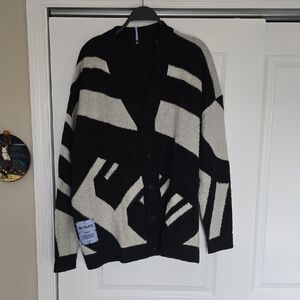 McQ by Alexander McQueen Monochrome Geometric Cardigan